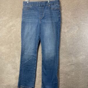 Kim Rogers Jeans Womens 14 Pull On Straight Tummy Control Classic Denim